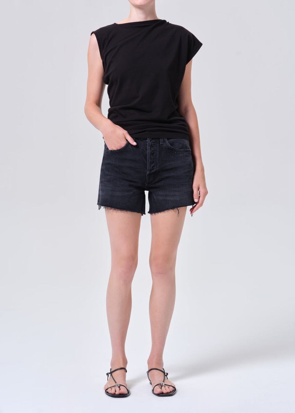 AGOLDE Parker denim shorts black size 24